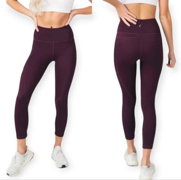 Zyia Pocket Light 'n Tight Crop Leggings in Plum Purple Size 6-8 - Picture 1 of 16
